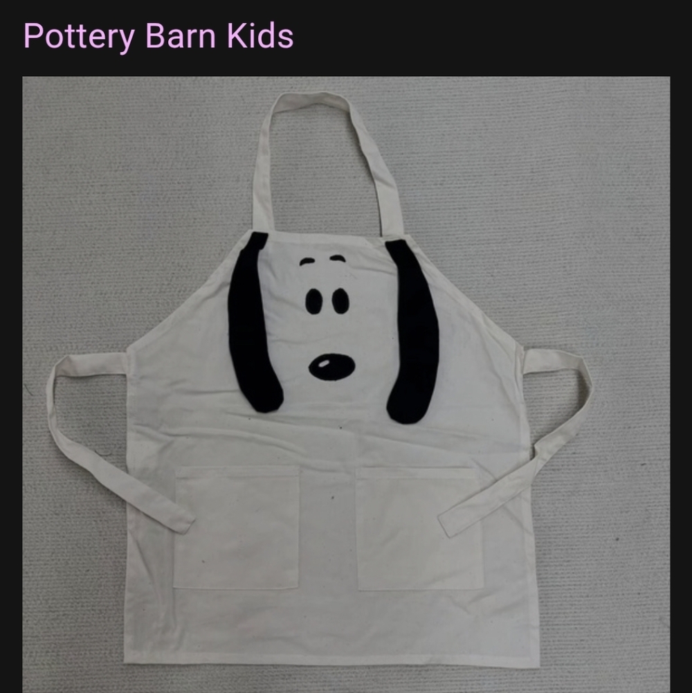 New Pottery Barn Kids Snoopy Apron Holiday Cooking PBK
